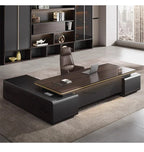Modern Wooden Boss Office Desks Light Luxury Office Furniture Design with Storage Cabinet Study Desk Commercial President Desk