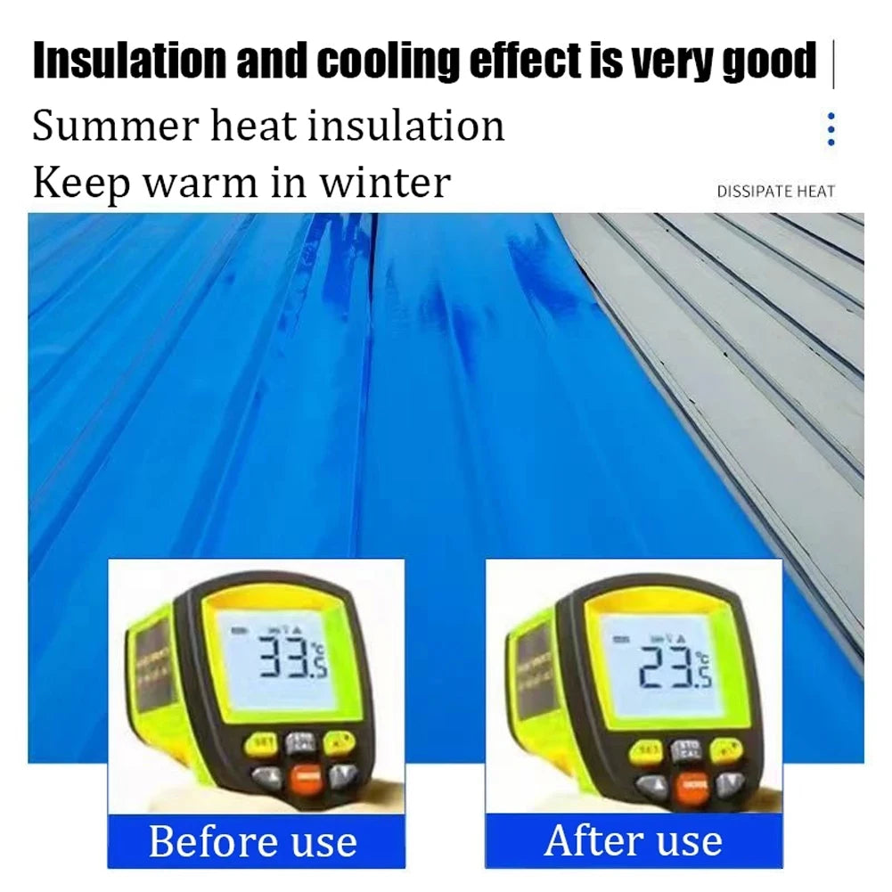 Roof Waterproof Tape Strong Adhesion Heat Insulated Sealing Tape 10M Self-Adhesive Tape Anti Crack Fix Tape for Roof Repairing