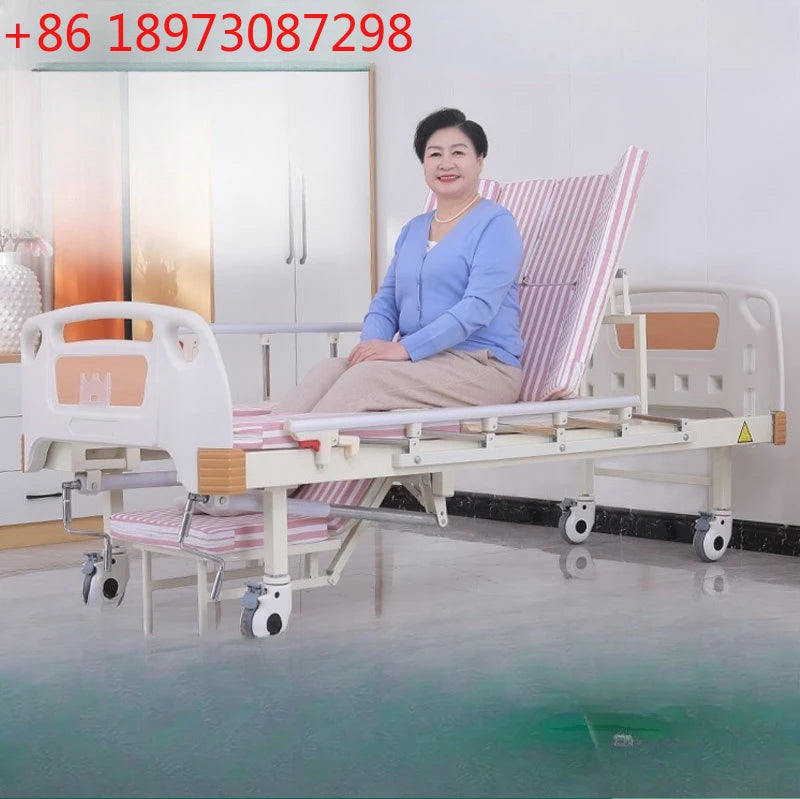Electric nursing bed hospital home anti-sliding anti-rollover auxiliary nursing bed for the elderly
