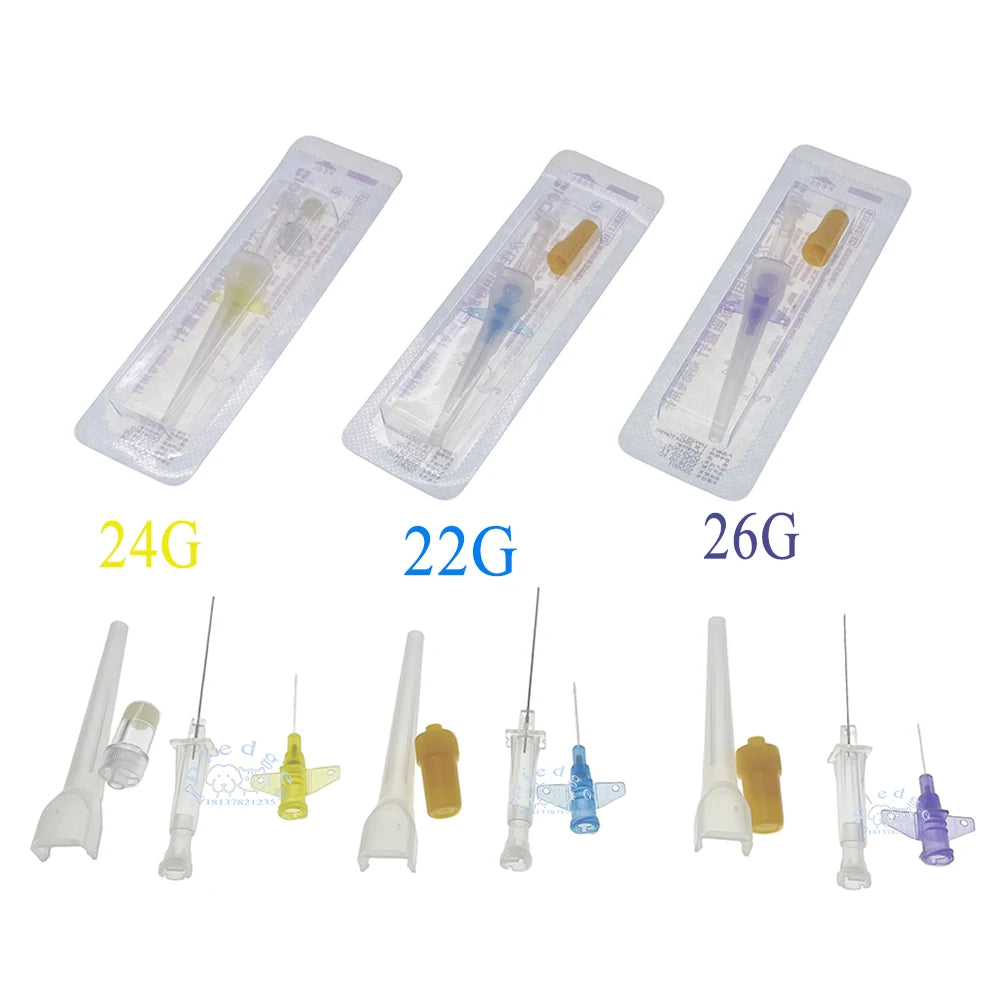 2PCS/5PCS/12PCS Animal Nasolacrimal Duct & IV Infusion Winged IV Catheter with Heparin Lock for Pet Animal Infusion 22G 24G 26G