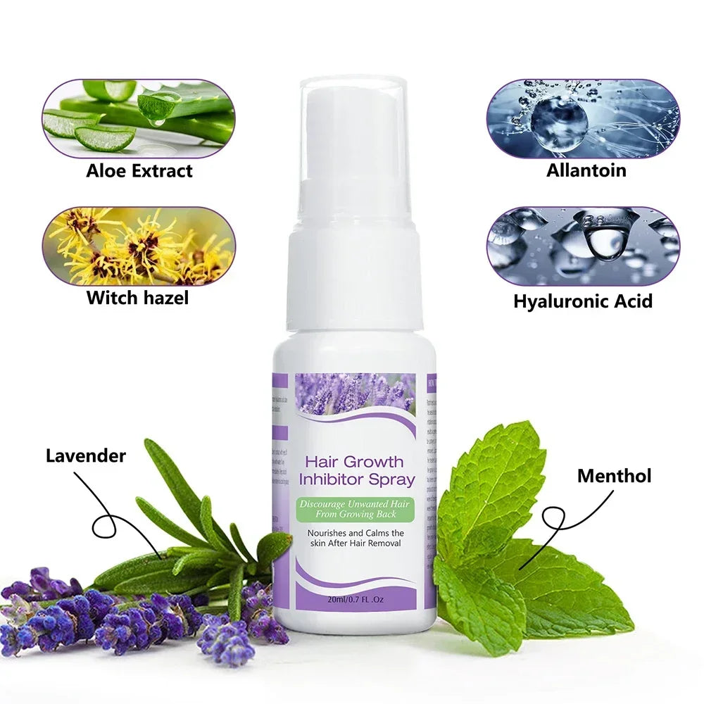 2 Minutes Fast Hair Removal Spray Painless Hair Growth Inhibitor Leg Arm Armpit Permanent Depilatory for Ladies Men Repair Care