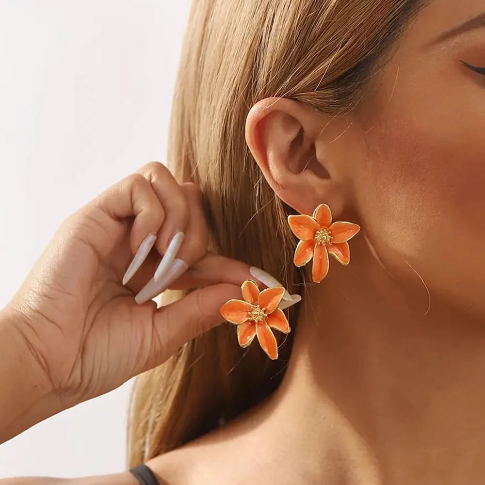 Oil Drop Flower Earrings