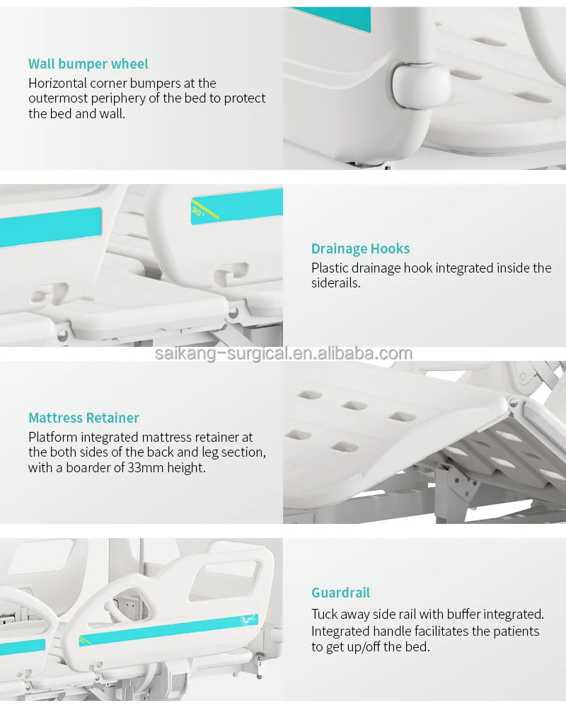 Factory 3 Crank 3 Function Foldable Manual Patient Nursing Medical Hospital Bed Manufacturers