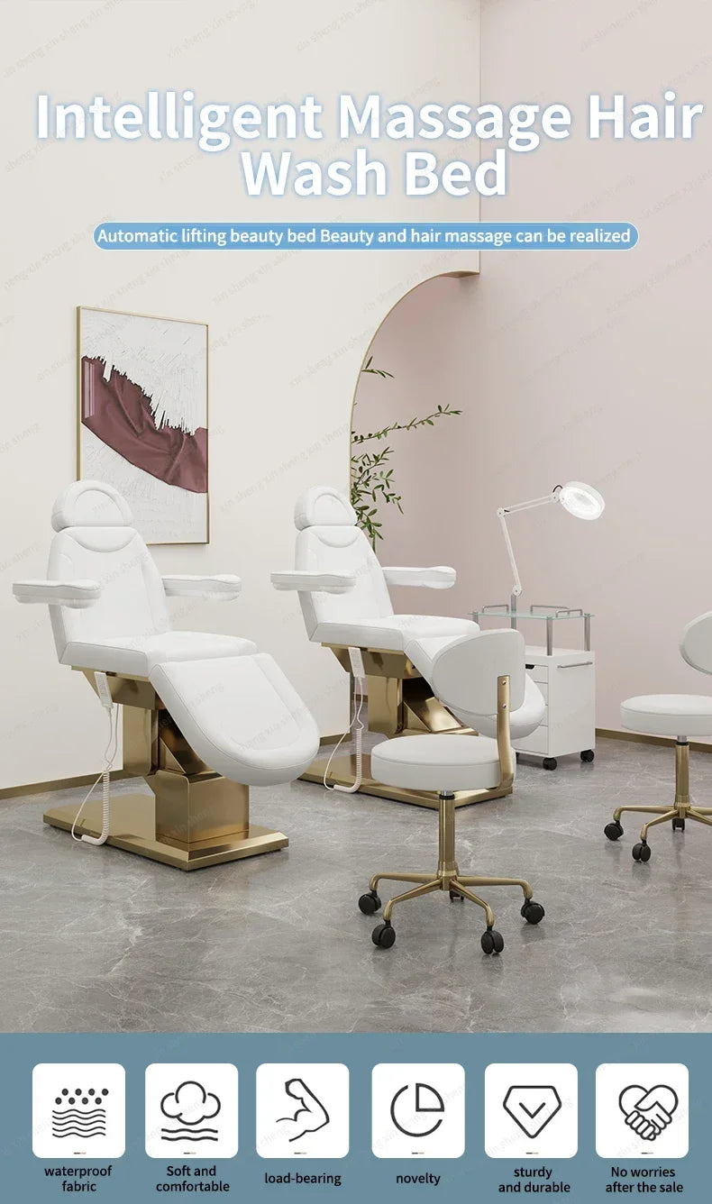 XinSheng Electric Lift Beauty Care Bed Adjustable Diagnostic Chair for Hospital Clinic Health SPA Store Sofa Leather Furniture
