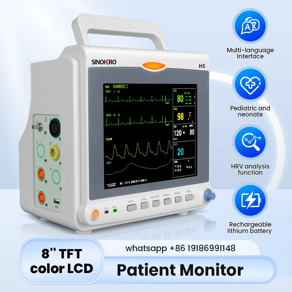 6-Parameter Patient ECG Vital Sign Monitor