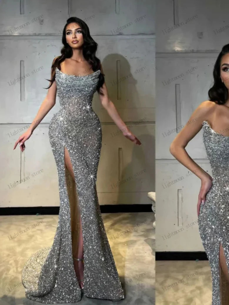 Glitter Evening Dresses Luxury Prom Dress Back To School Season Sequin Robes Cocktail Charming Vestidos De Gala Customized 2025