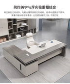 Light Luxury Boss Office Desk and Chair Combination Simple Modern President Desk Leadership Room Senior Fur