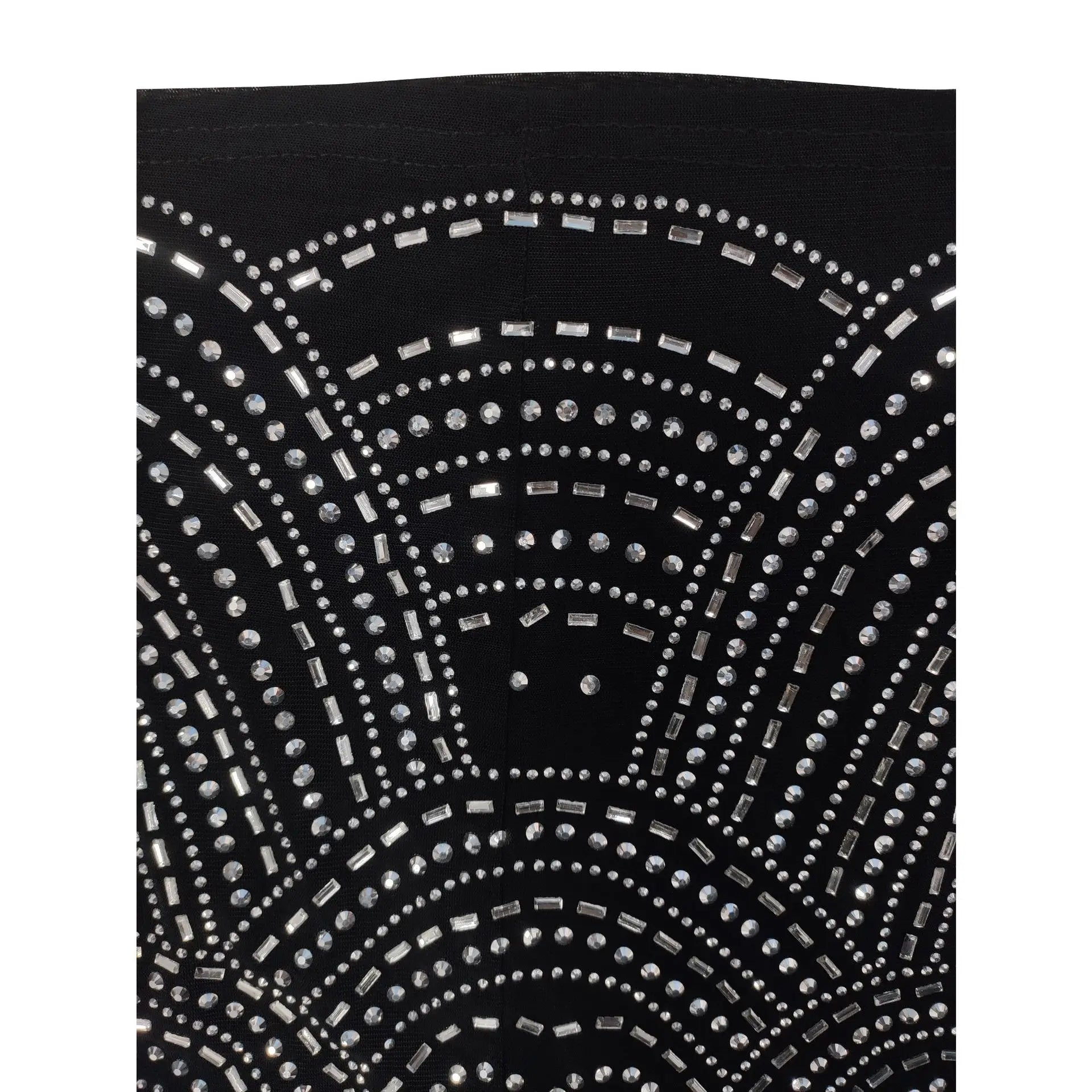 2025 Luxury Smart Evening Dress Women Deep V Neck Long Sleeve Tight Fitting Short Skirt Set With Diamonds Street Banquet Outfits