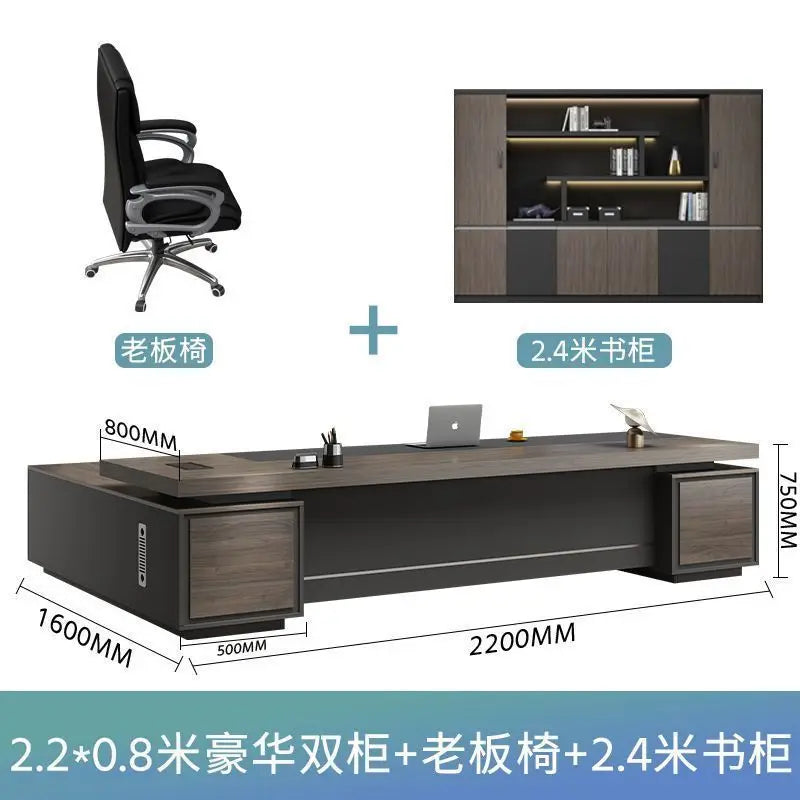 Boss desk light luxury chairperson room manager chair combination simple modern president desk furniture