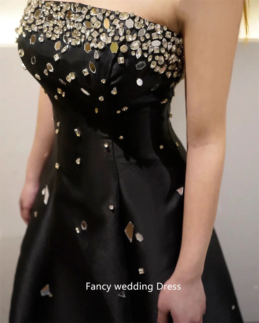 Fancy Luxury Dubai Black Beaded Evening Dress for Women 2024 Elegant Pink Arabic Wedding Birthday Party Formal Gowns customized