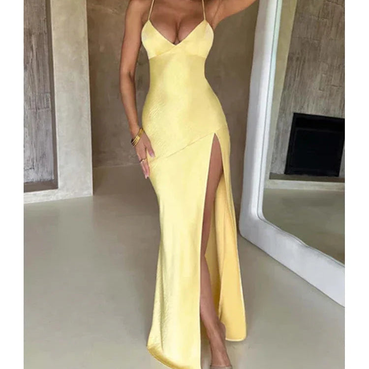 Satin Backless Mermaid Dress