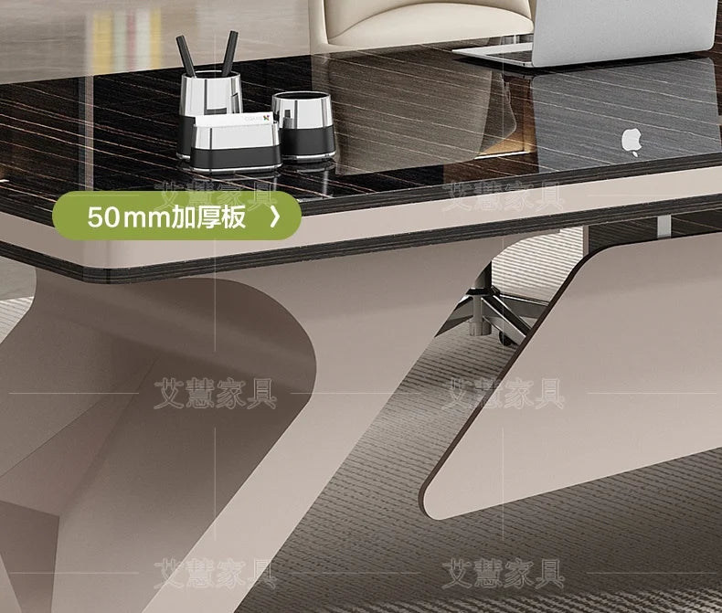 Light luxury boss table, simple modern desk, large desk manager, office desk and chair combination