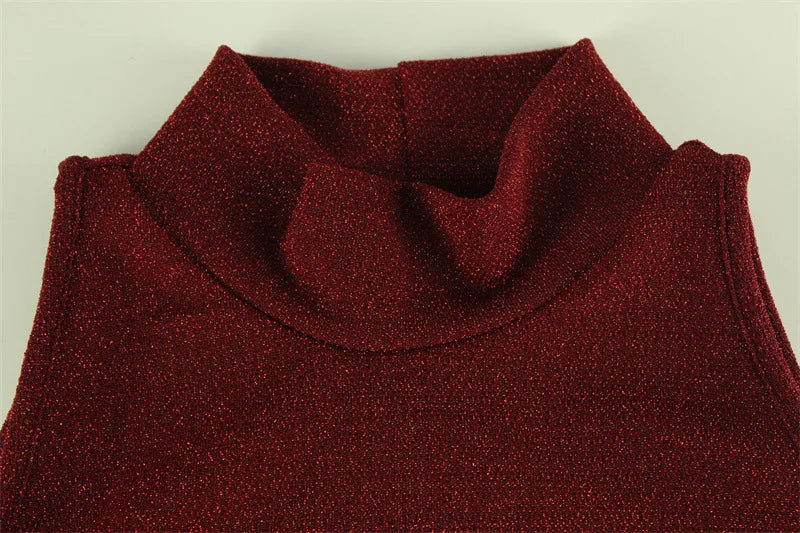 2025 New Women's Elegant Shiny Party Bodycon Robes Sexy Slim Sequins Red Sleeveless Long Dress Fashion Solid Maxi Gown Dresses