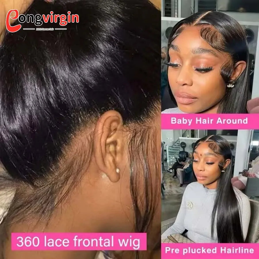 5x5 Glueless Wig Human Hair Ready To Wear Pre-Cut Lace Wear And Go Glueless Wigs Straight Lace Front Human Hair Wig For Women