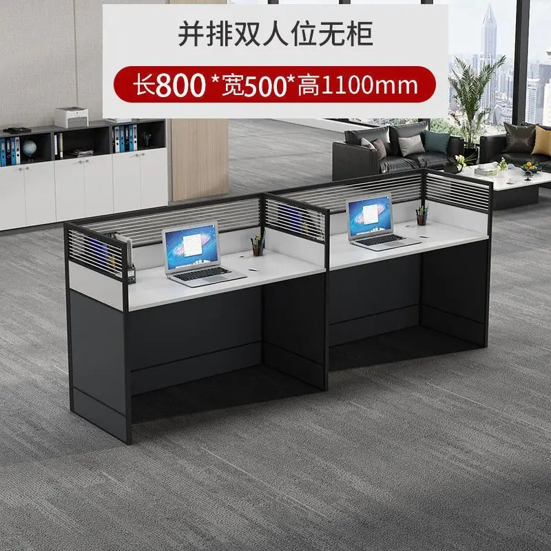 Office table and chair combination workstation desk staff table single 4 person multi-person screen computer table and chair