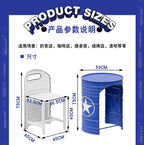 Industrial Style Coffee Shop Courtyard Leisure Area Outdoor Iron Oil Drum Tables and Chairs