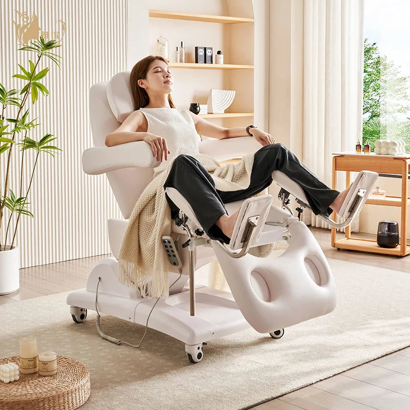 Gynecological Examination Table Electric Hydraulic Adjustable Medical Exam Bed for Clinic Hospital PU Leather Top Bed