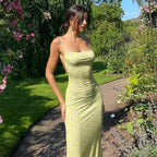 Backless Floral Bodycon Maxi