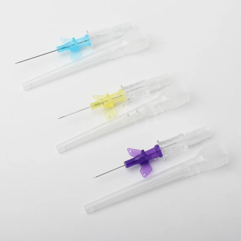 50pcs Sterile IV Cannula With Heparin Cap Disposable Butterfly IV Cannula Intravenous Injection Catheter Veterinary Consumables