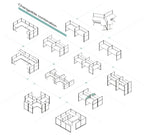 Cubicle Office Furniture Aluminum Profile Partition Modern 6 Person Workstation Desk