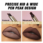 Matte 6-colors Lip Liner Pencil Bevel Design Nib Lip Contour Lipstick Nude Brown Lipstick Pencil Natural Lasting Lipliner Makeup