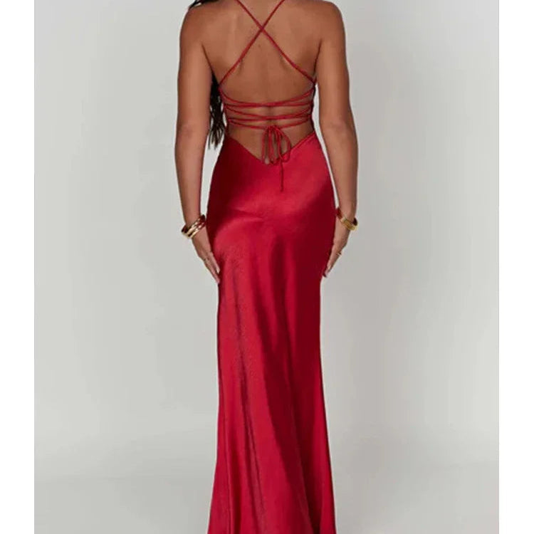 Satin Backless Mermaid Dress