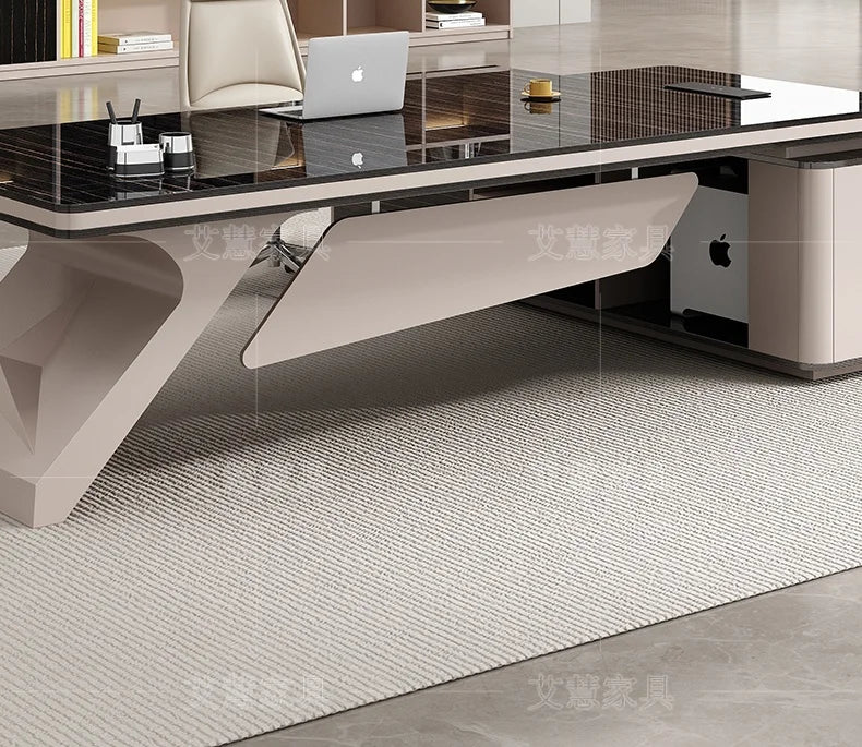 Light luxury boss table, simple modern desk, large desk manager, office desk and chair combination