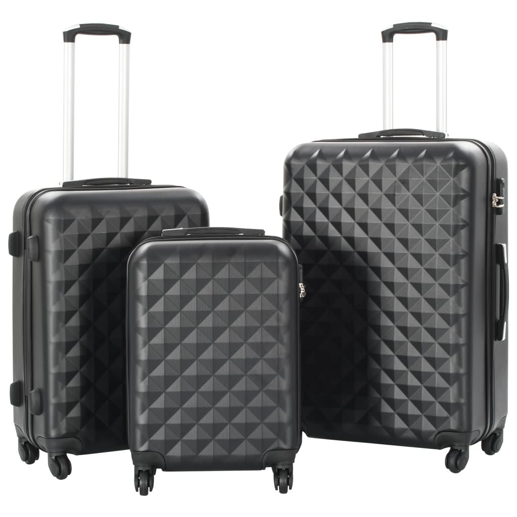 Black ABS 3-Piece Hardcase Trolley Luggage Set