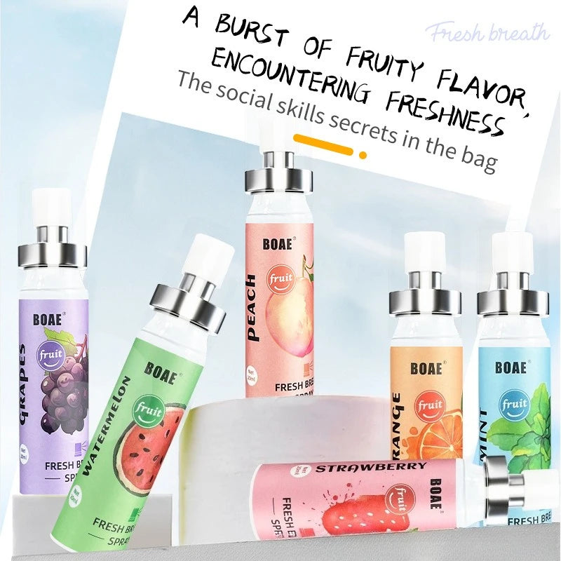 20ML Fresh Oral Spray Antibacterial Gum Care Portable Deodorizing Spray with Long Lasting Fragrance for Oral Health Care