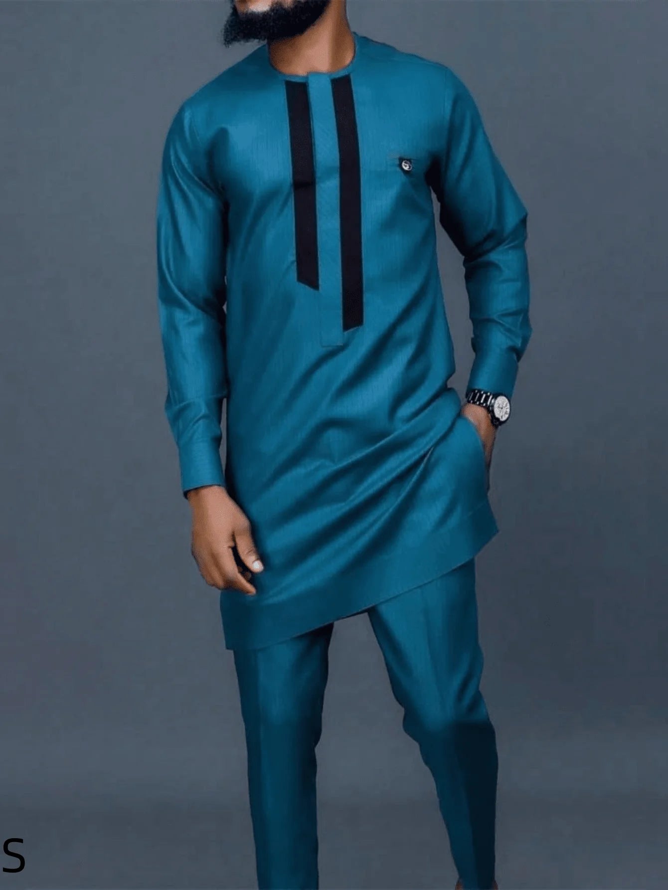 2024Kaftan Elegant African Men's suit Two-piece Agbada dress Wedding jacket and trousers Wedding suit African ethnic style