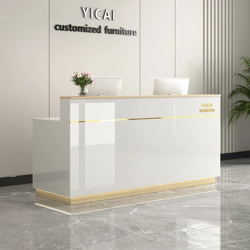 Counter Desk For Shops Counter Reception Beauty Salon Reception Desk Cashier Drawers Empfangstheke Kosmetik Office Furniture