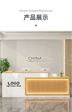 Luxury Simple Reception Desk Logo Salon Decorations Modern Reception Desk Office Beauty Mostrador Recepción Commercial Furniture