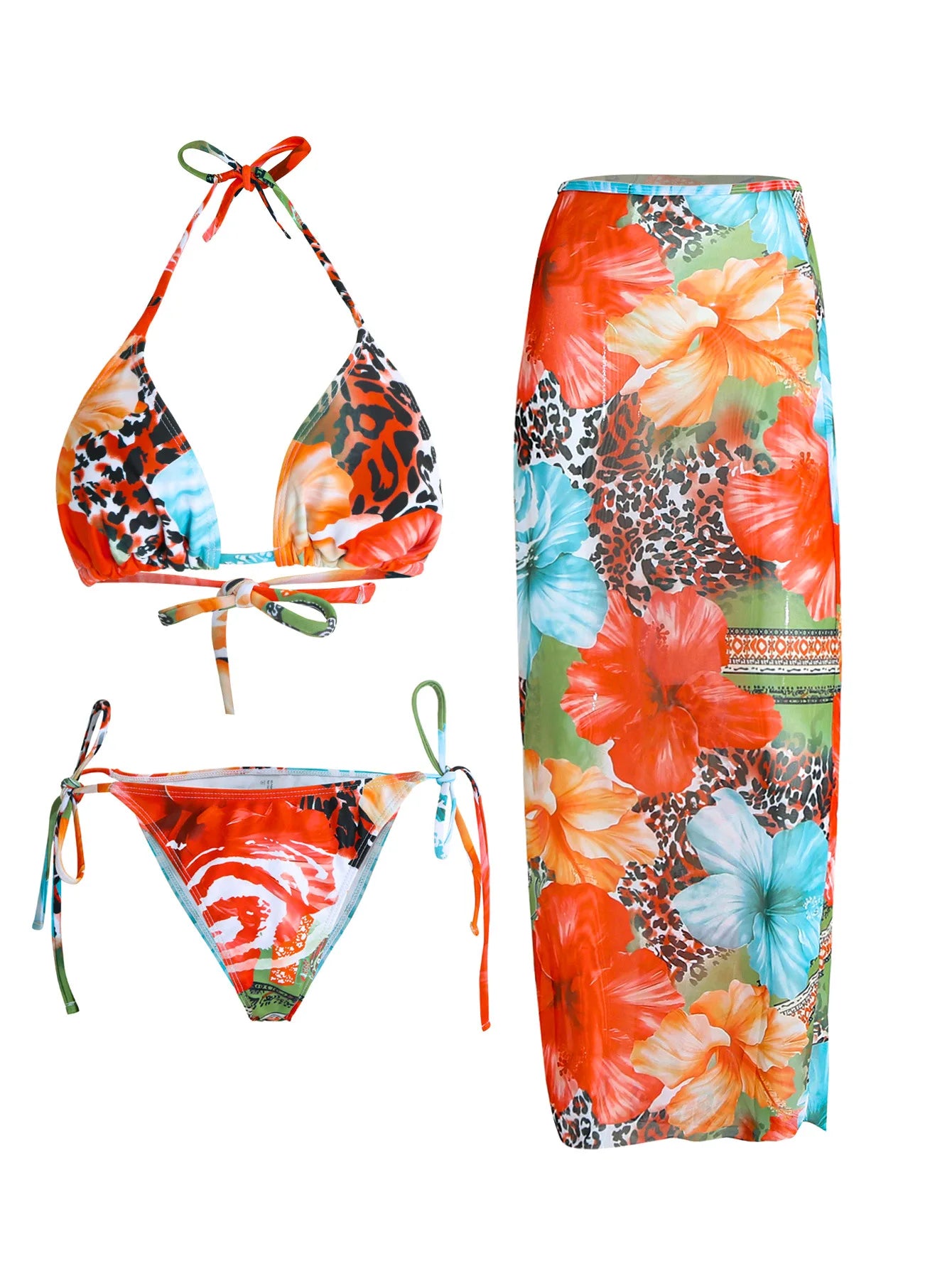Flower Print Bikini Set