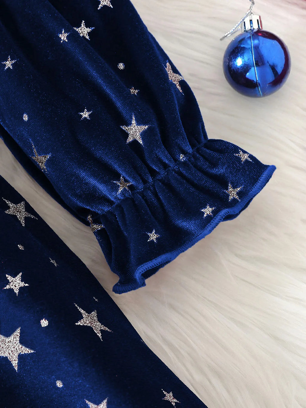 2025 New Year Dress for Girls Winter 3-6Y Kids Star Print Bowknot Long Sleeve Evening Dress Christmas Festive Dress for Girls