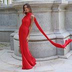 Satin Halter Backless Dress