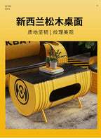 Industrial style sofa coffee table combination Internet celebrity creative bar clear bar milk tea shop table and chair oil drum
