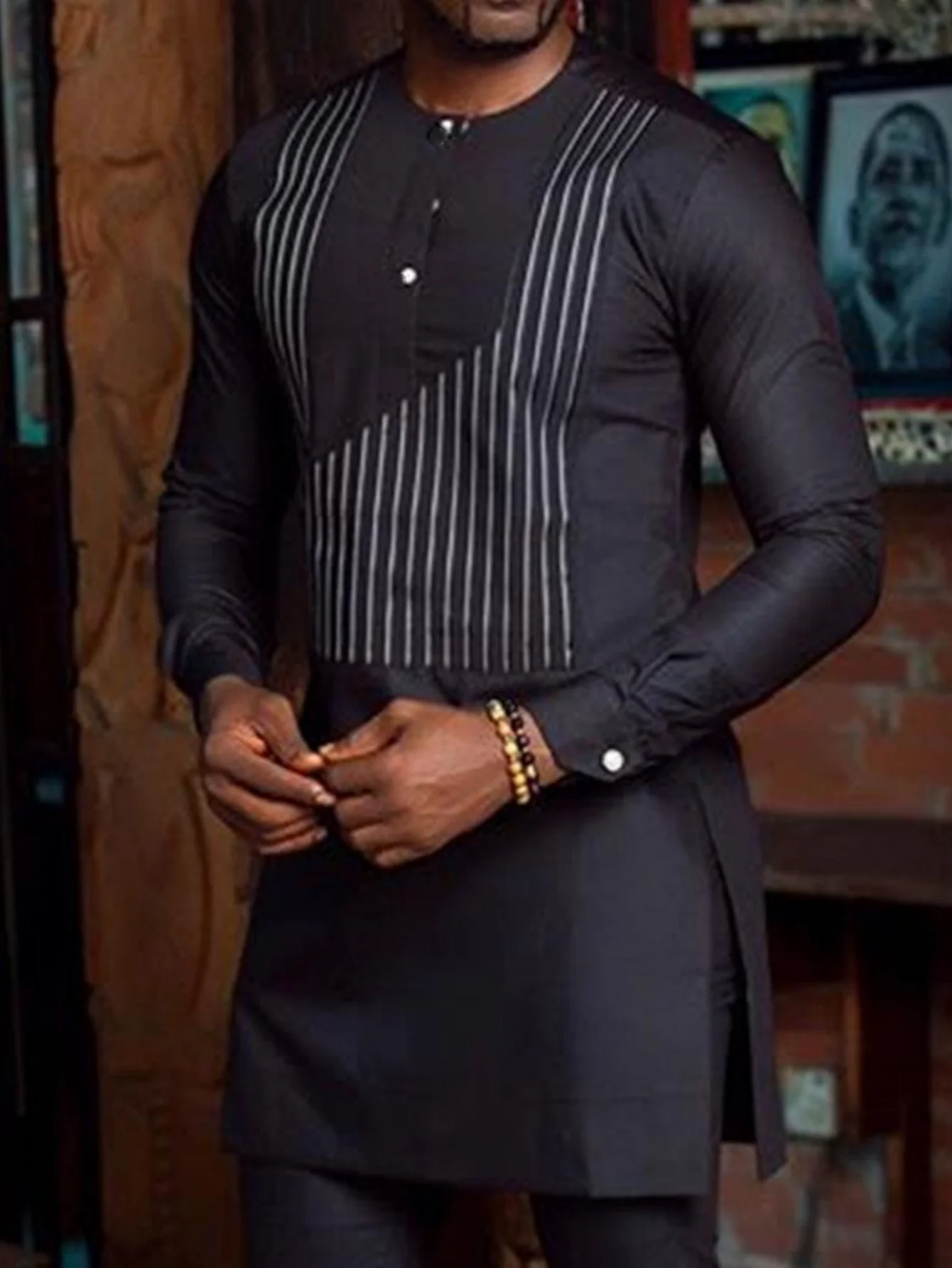 2024Kaftan Elegant African Men's suit Two-piece Agbada dress Wedding jacket and trousers Wedding suit African ethnic style