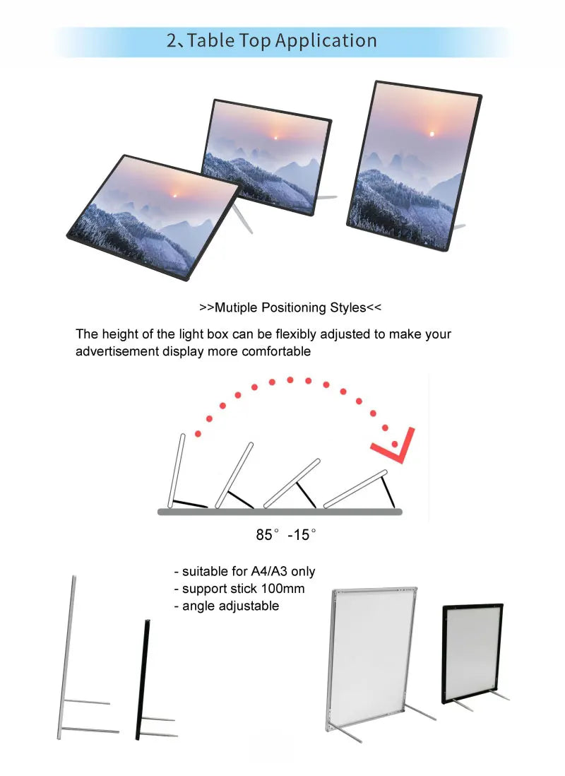 Advertising light box wall panel restaurant menu