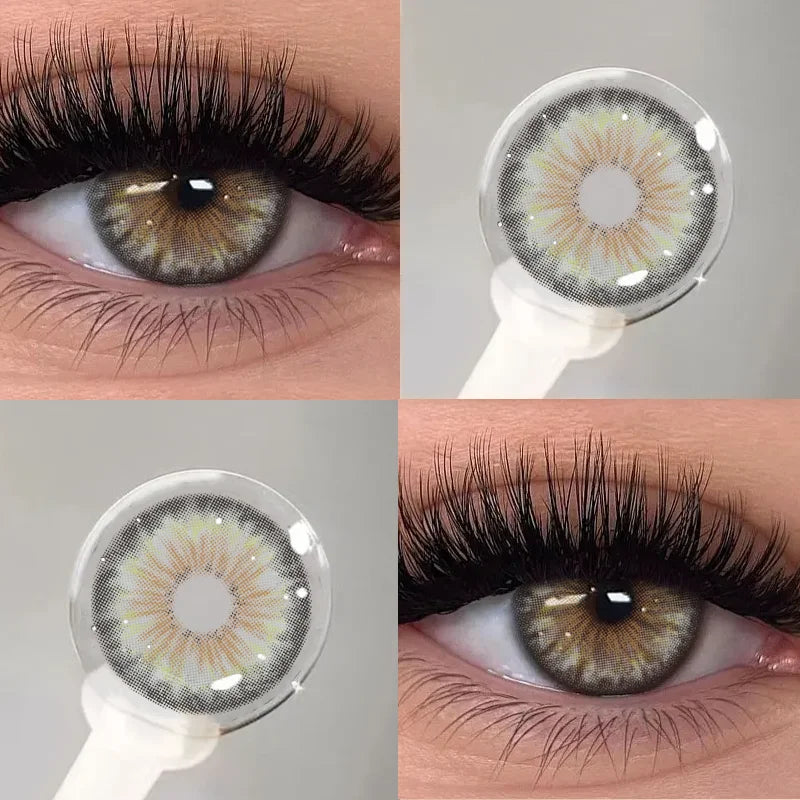KSSEYE 1Pair Cleopatra 2.0 Series Natural Color Contact Lenses for Eyes Brown Lenses Colorcon Lenses Yearly Beautiful Grey Eyes