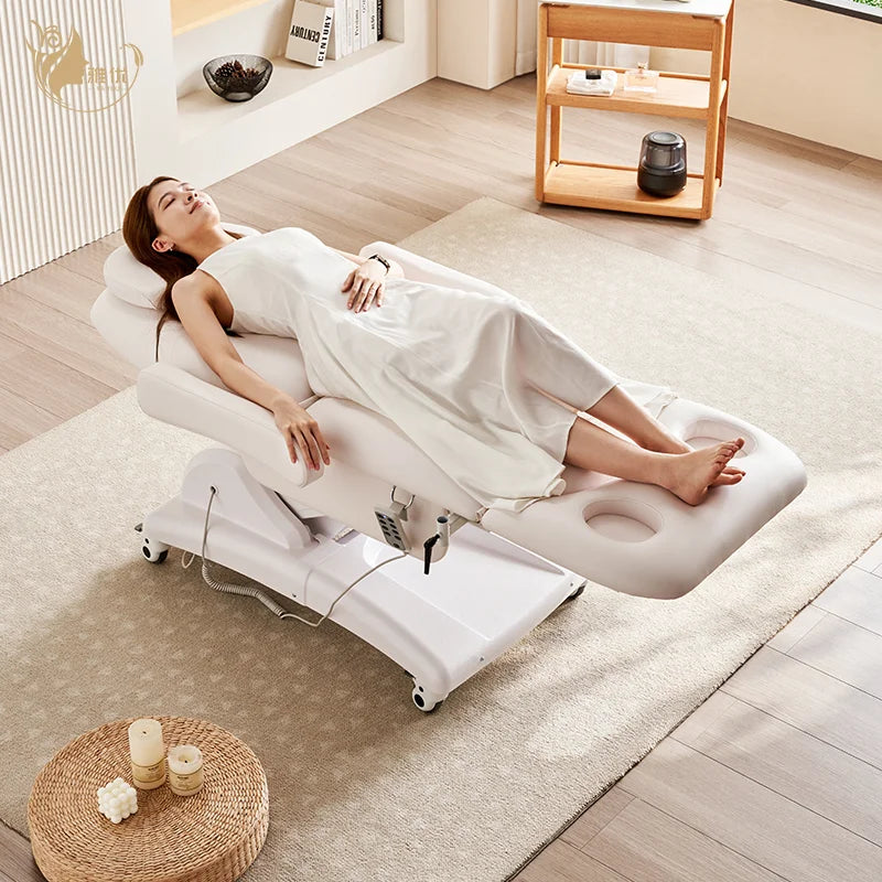 Gynecological Examination Table Electric Hydraulic Adjustable Medical Exam Bed for Clinic Hospital PU Leather Top Bed