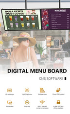 49 55 Inch Fast Food Store Advertising Devise Hanging Lcd Display Wall Mounted Digital Menu Board for Restaurant Shopping Mall