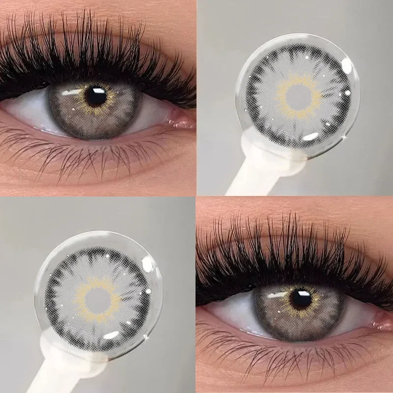 KSSEYE 1Pair Cleopatra 2.0 Series Natural Color Contact Lenses for Eyes Brown Lenses Colorcon Lenses Yearly Beautiful Grey Eyes