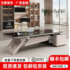 Light luxury boss table, simple modern desk, large desk manager, office desk and chair combination