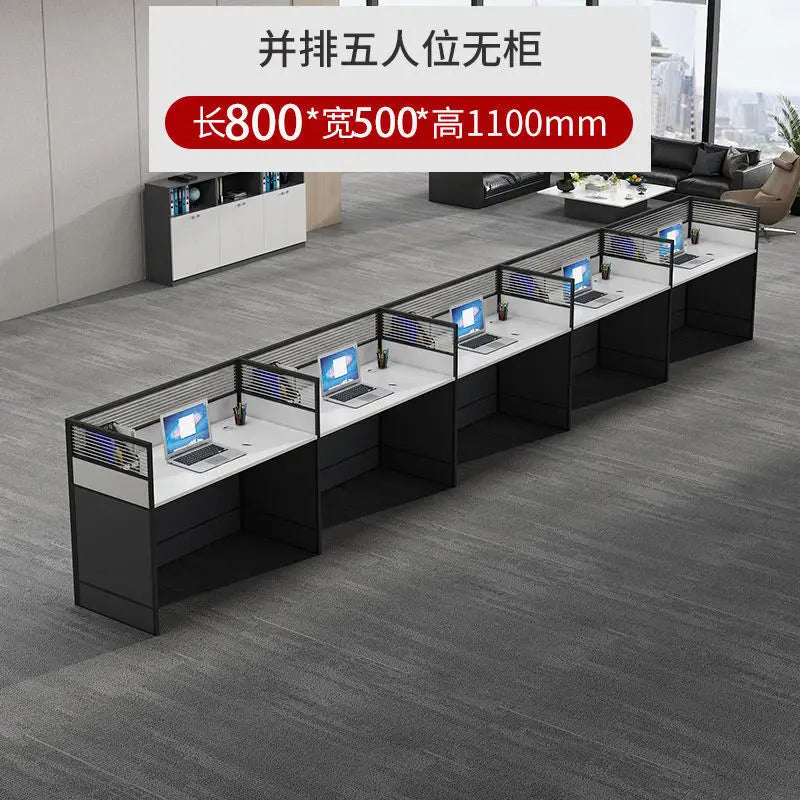 Office table and chair combination workstation desk staff table single 4 person multi-person screen computer table and chair