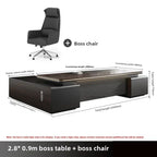 Modern Wooden Boss Office Desks Light Luxury Office Furniture Design with Storage Cabinet Study Desk Commercial President Desk