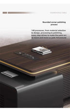 Modern Wooden Boss Office Desks Light Luxury Office Furniture Design with Storage Cabinet Study Desk Commercial President Desk