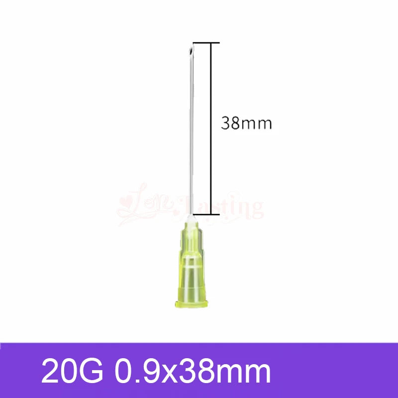 50pcs Pointed Injection Needle Dispensing Needle With Transparent Cap,16G 18G 20G 22G 25G Individually Packaged Syringe Tattoo