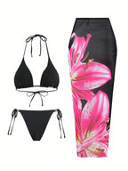 Flower Print Bikini Set