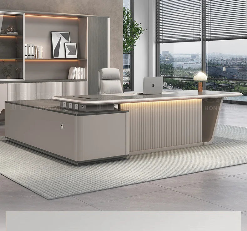 Boss's desk is simple, modern table and chair combination, advanced sense, large class desk, single presiden