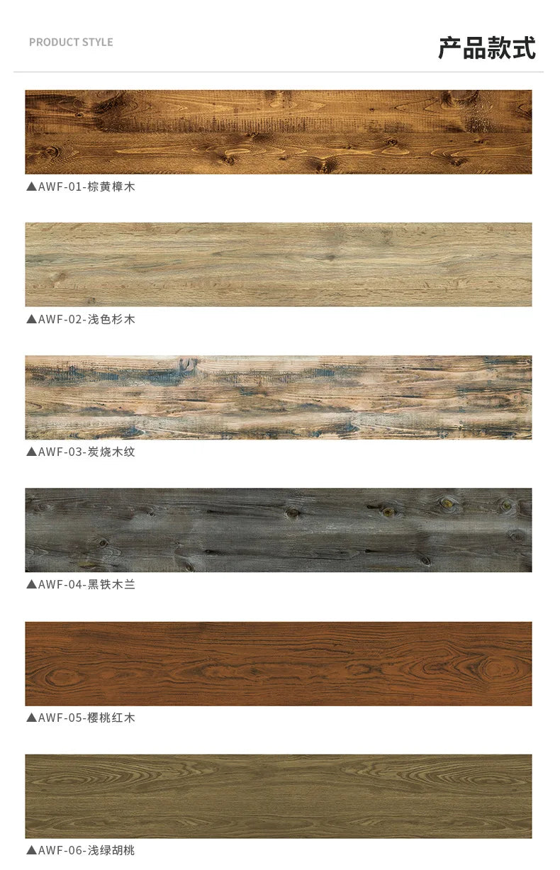 5pcs Wood Grain Floor Stickers Modern Style PVC Wall Sticker Waterproof Self-adhesive for Living room Kitchen Home Floor Decor
